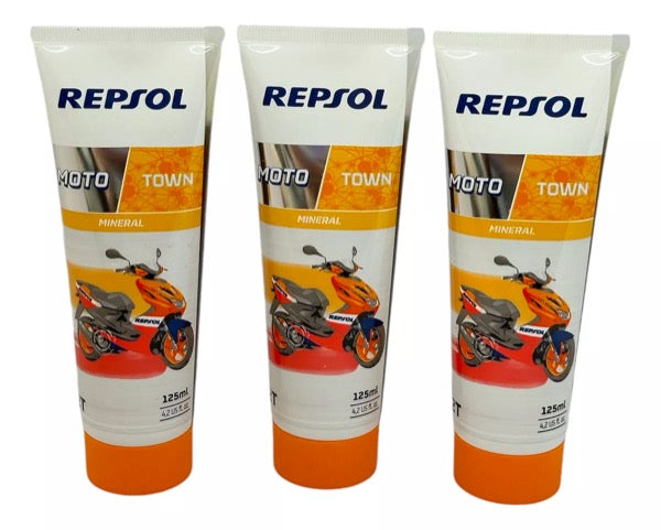 KIT 5 ACEITE 2T MOTO SCOOTER MINERAL + LIMPIADOR POLISH REPSOL