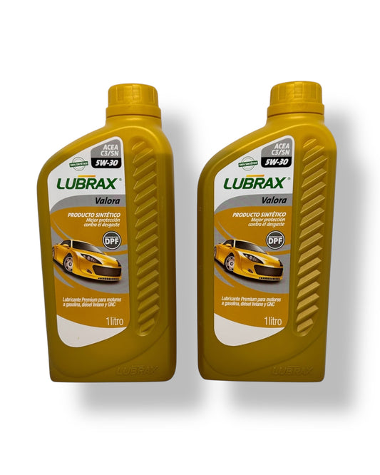 COMBO 6 LUBRAX                                                     Aceite 5w30 Lubrax Valora Sintetico Dpf Diesel Bencina X 2 litros
