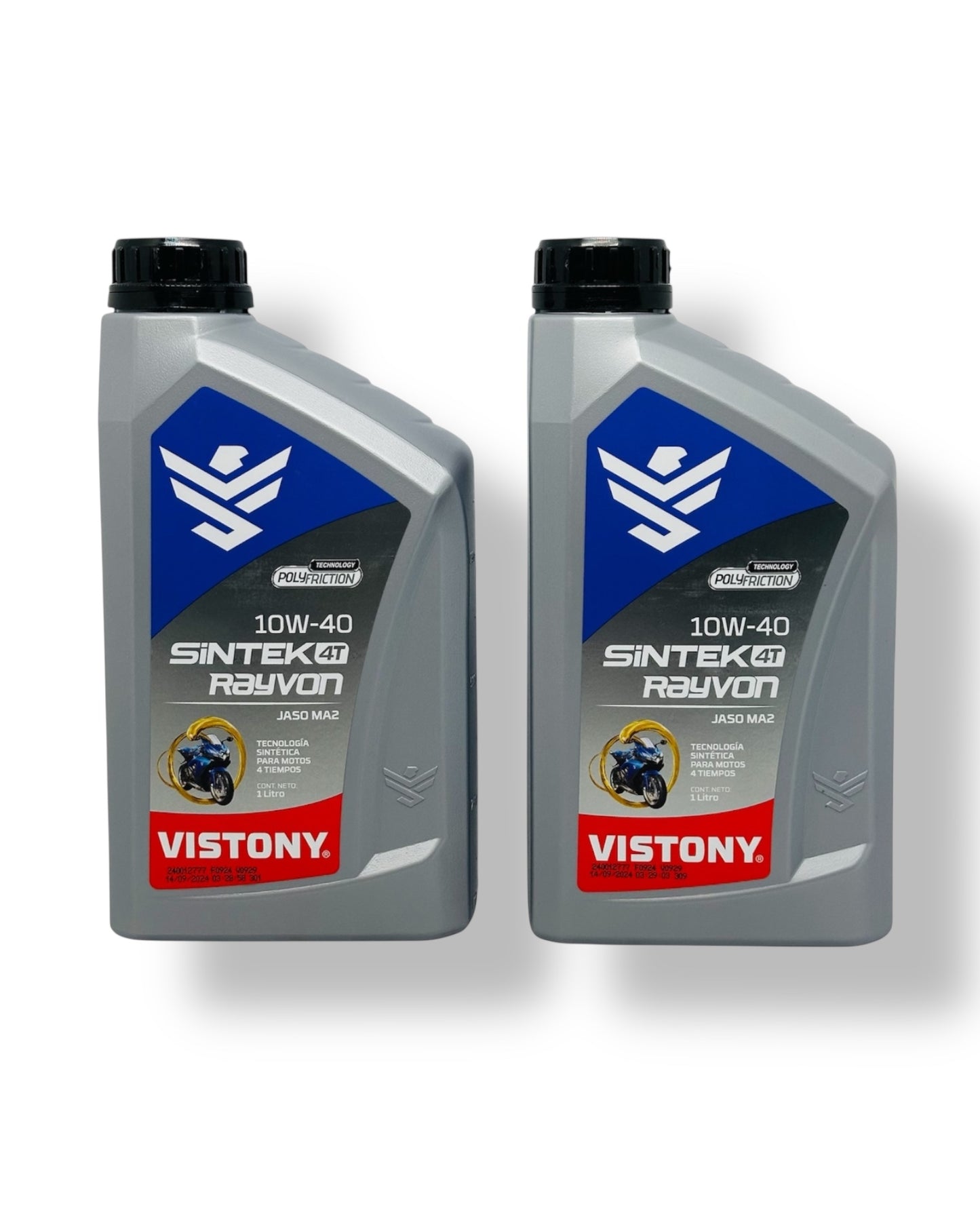 PACK 2 VISTONY                                                       Aceite 10w40 Sintetico Vistony Sintek Rayvon Moto 4t X 2lts