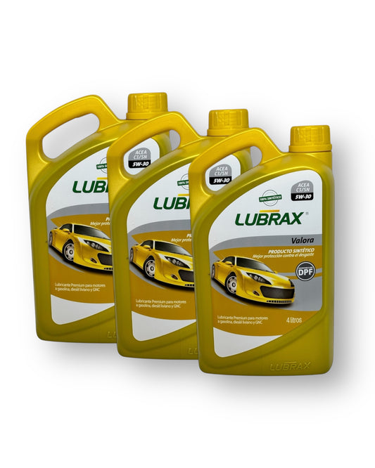 COMBO 3 LUBRAX                                                     Aceite 5w30 Lubrax Valora 4l Sintetico Dpf Diesel Bencina X3 - 12  litros